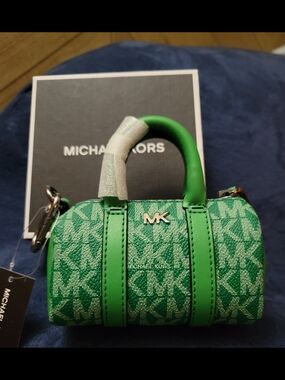 Michael Kors Micro Vibrant Green Logo Mini Satchel Keychain/Bag Charm